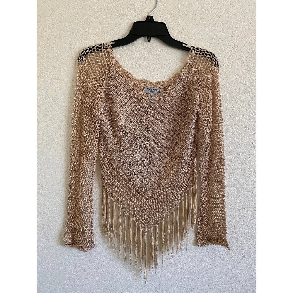 S Taupe Crochet Top